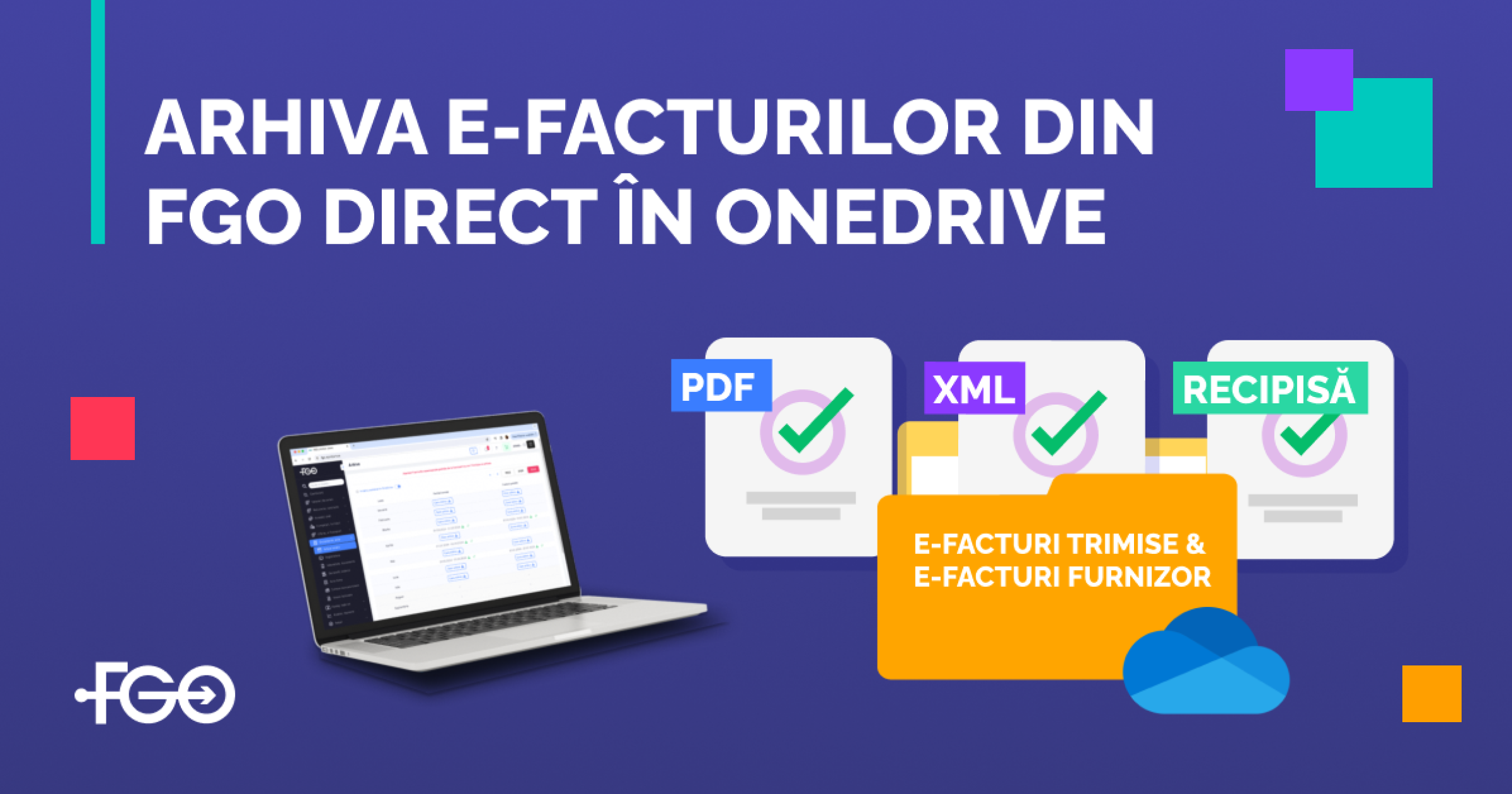 Arhiva e-Facturilor din FGO direct în OneDrive
